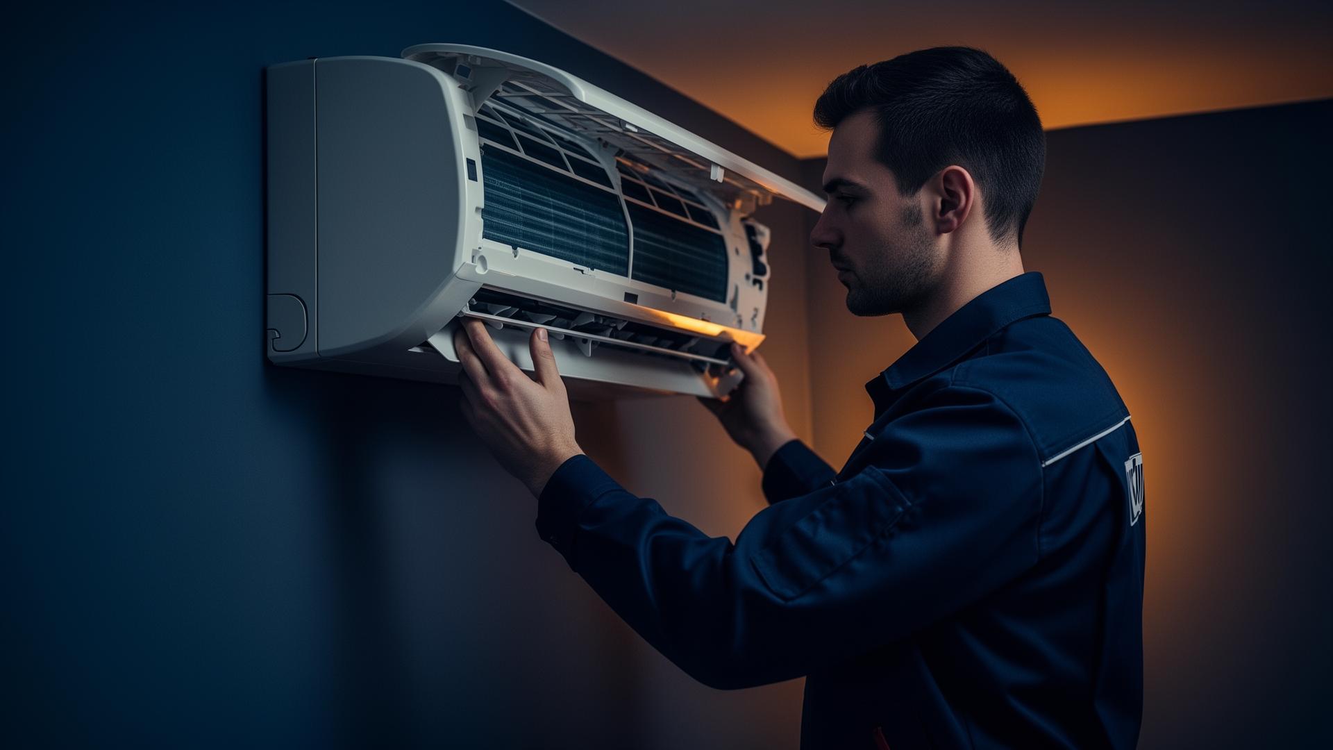 HVAC technician at work